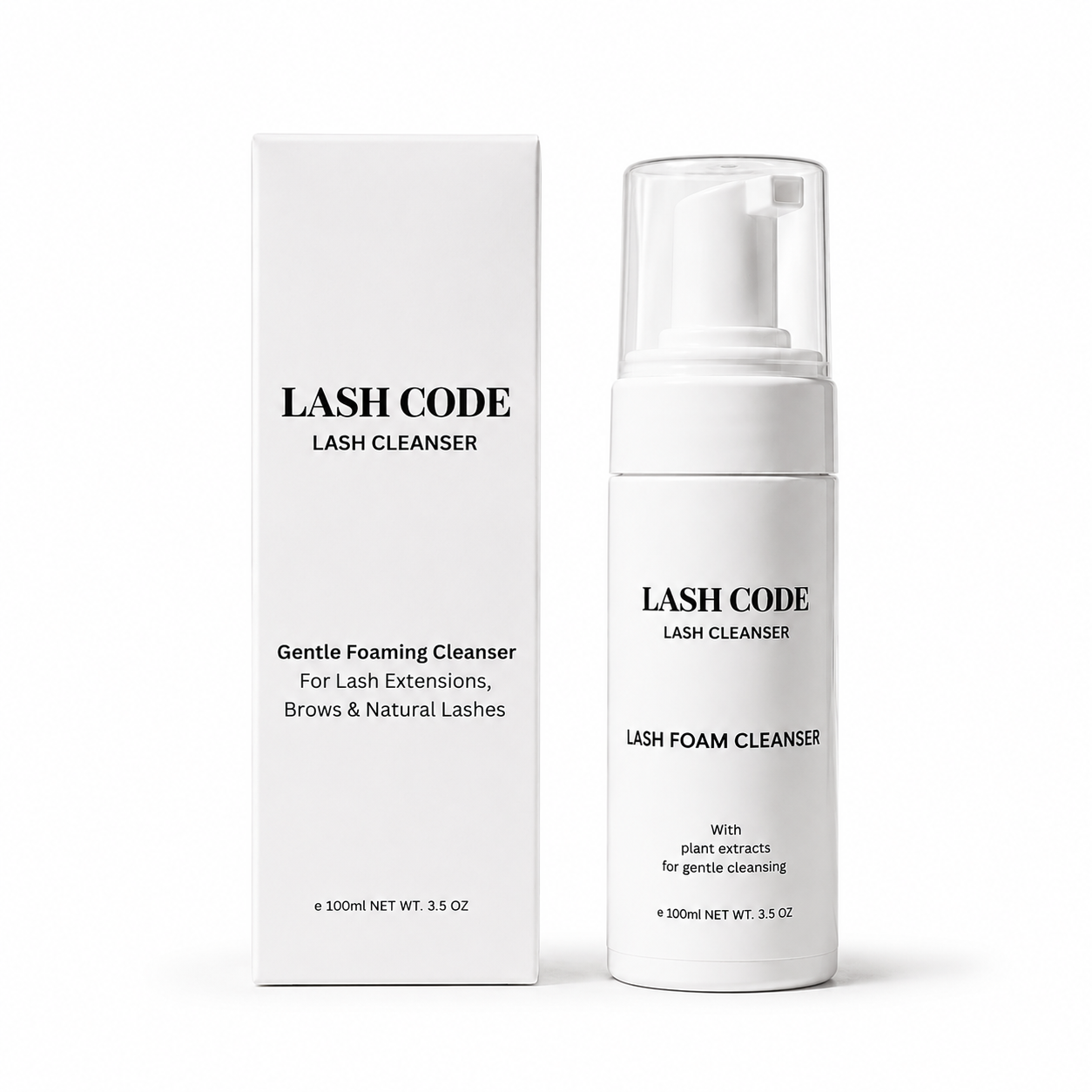Lash Shampoo Cleanser – Foaming Formula (Includes Brush)